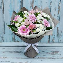 Букет цветов из:  Герберы, Альстромерии и Хризантемы в Ясногорске Забайкальского края