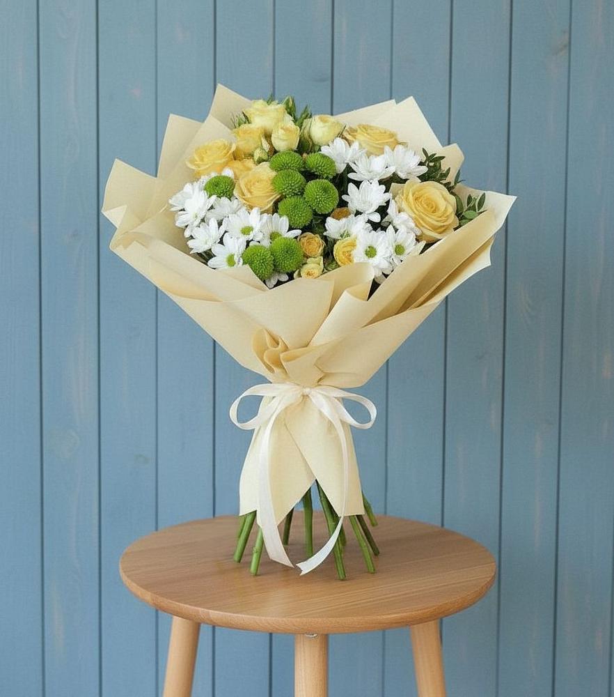 Букет цветов из: Хризантемы и Розы в Ясногорске Забайкальского края