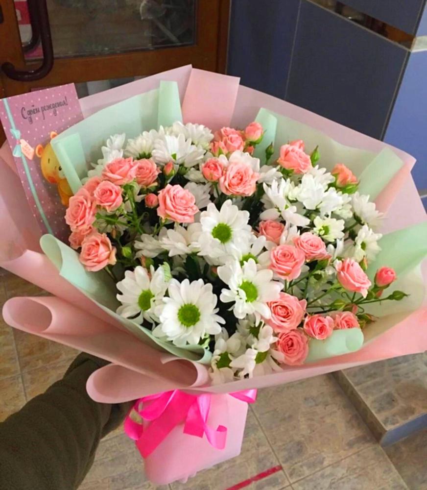 Букет цветов из: Розы и Хризантемы в Ясногорске Забайкальского края