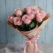 9 розовых роз в Ясногорске Забайкальского края Букет цветов из:  Розы в Ясногорске Забайкальского края