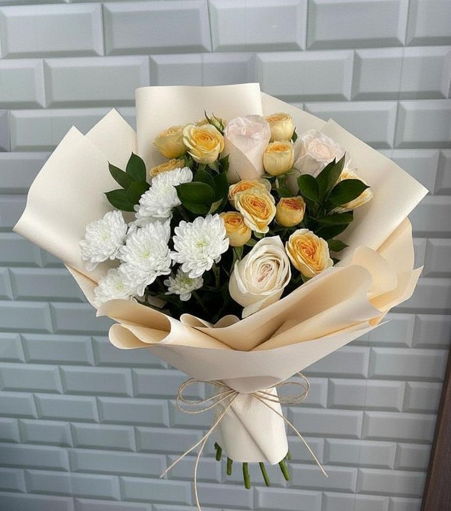 Букет цветов из: Розы и Хризантемы в Ясногорске Забайкальского края