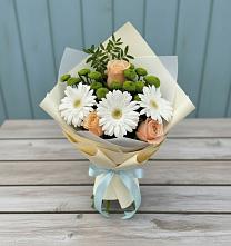 Букет цветов из:  Герберы, Розы и Хризантемы #REPLACE_PRED# Ясногорске Забайкальского края