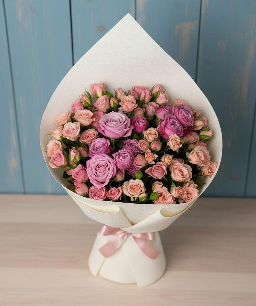 Букет Нежная розовость в Ясногорске Забайкальского края Букет цветов из: Розы в Ясногорске Забайкальского края